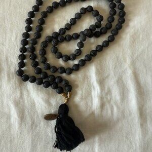 🖤 BLACK LAVA STONE MALA NECKLACE - Grounding Energy Jewelry! 🖤
